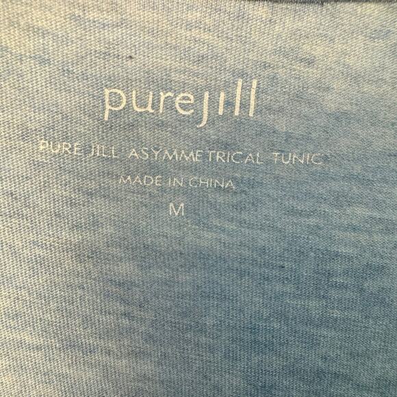 Pure Jill Light Blue Asymmetrical Tunic Top Women’s Size M 3/4 Sleeve - Picture 5 of 6